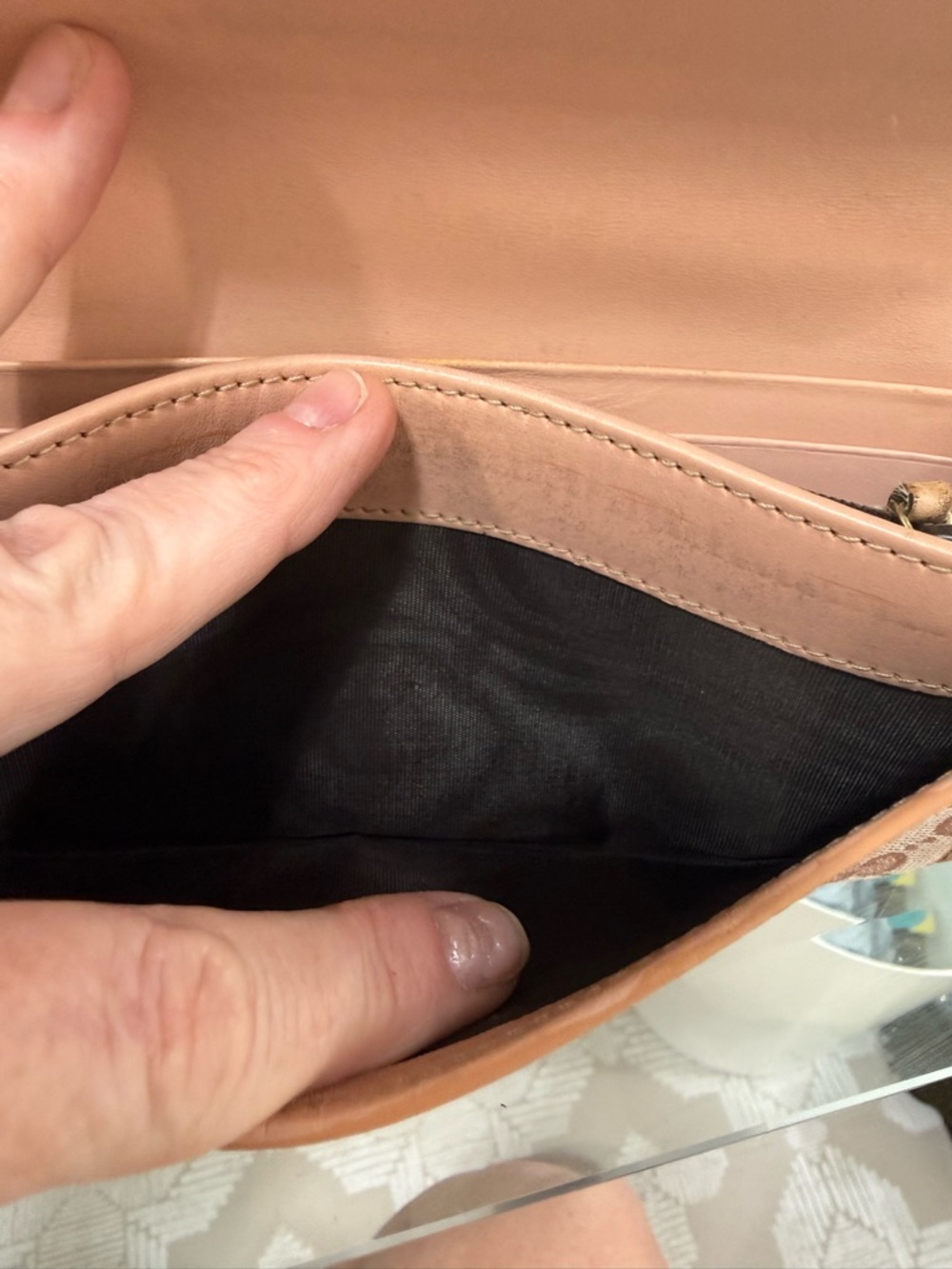 Gucci Tan Monogram Continental Wallet - Picture 7 of 11